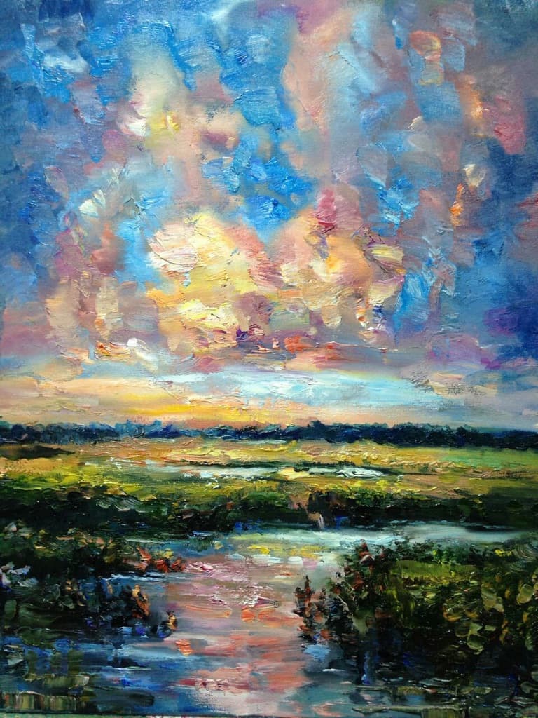 Moody floral painting